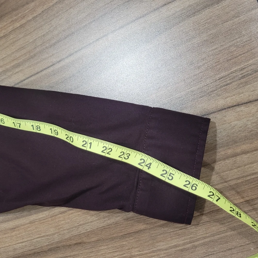 Calvin Klein Dark Burgandy Button-Up Long Sleeve Shirt Size XL Minimalist - Picture 8 of 11